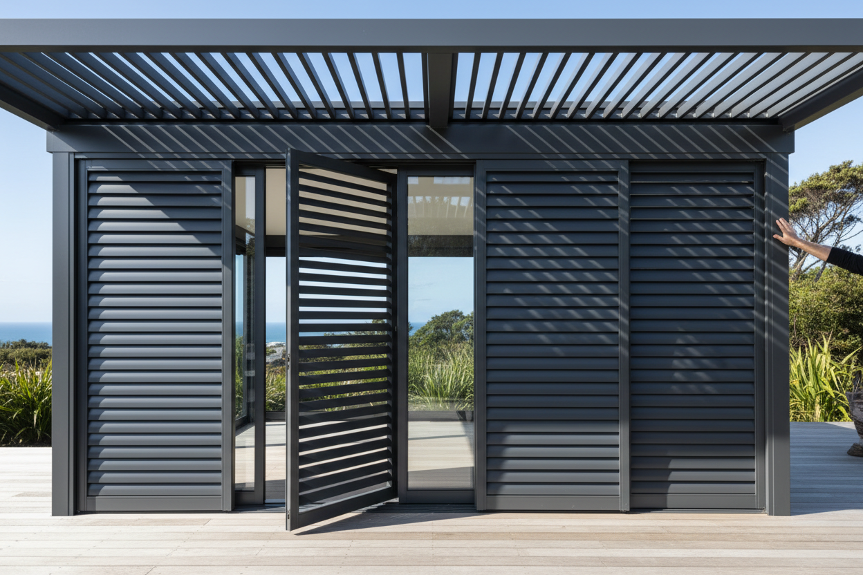 需要一部分打开百叶。一部分关闭百叶的shutter